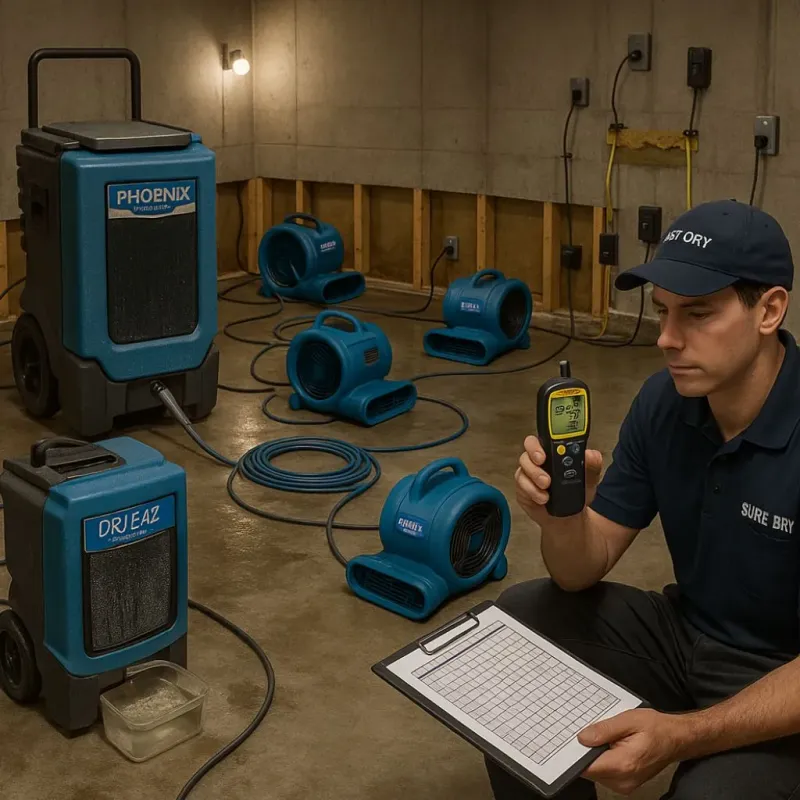 Structural Drying and Dehumidification process in Prosser, WA